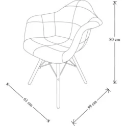 Sedia Poltroncina PATCHWORK Con Gambe In Faggio SET 2 PEZZI -Negozio al dettaglio VIDAXL || HOMCOM || Songmics 18374576 5