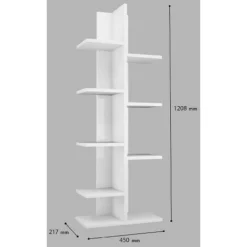 Libreria Sarmasik - Scaffale, Mobile Da Parete - Con Mensole - Da Salotto, Ufficio - Bianco In Legno, 45 X 21,7 X 120,8 Cm -Negozio al dettaglio VIDAXL || HOMCOM || Songmics 18424861 3