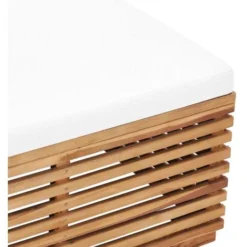 Poggiapiedi Da Giardino Con Cuscino Crema In Massello Di Teak VidaXL -Negozio al dettaglio VIDAXL || HOMCOM || Songmics 18806233 4