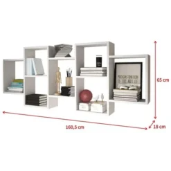 Selsey KASSI - Scaffale A 7 Scomparti / Scaffale Murale / Libreria / Mensola A Muro / Pannello Sospeso / Mensole Da Parete (Bianco) -Negozio al dettaglio VIDAXL || HOMCOM || Songmics 19185738 4