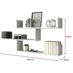 Selsey KASSI - Mensole A Partete / Scaffale Murale / Ripiani A 3 Livelli / Pannello Sospeso / Mensole A Muro (Bianco) -Negozio al dettaglio VIDAXL || HOMCOM || Songmics 19185765 4