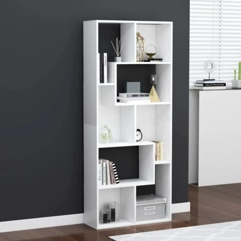Libreria Bianca 67x24x161 Cm In Legno Multistrato VidaXL 2 Libreria Bianca 67x24x161 Cm In Legno Multistrato VidaXL - immagine 2