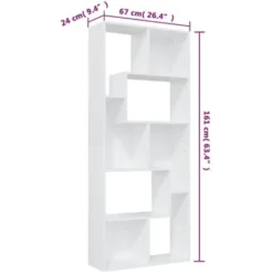 Libreria Bianca 67x24x161 Cm In Legno Multistrato VidaXL 7 Libreria Bianca 67x24x161 Cm In Legno Multistrato VidaXL -Negozio al dettaglio VIDAXL || HOMCOM || Songmics 19807795 3