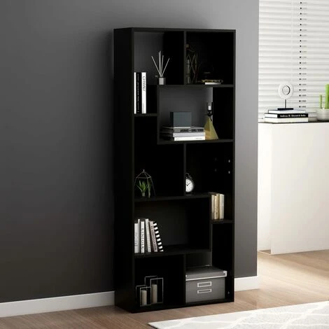 Libreria Nera 67x24x161 Cm In Truciolato VidaXL 2 Libreria Nera 67x24x161 Cm In Truciolato VidaXL - immagine 2
