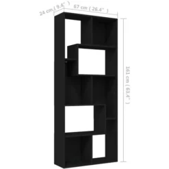 Libreria Nera 67x24x161 Cm In Truciolato VidaXL 7 Libreria Nera 67x24x161 Cm In Truciolato VidaXL -Negozio al dettaglio VIDAXL || HOMCOM || Songmics 19807797 3
