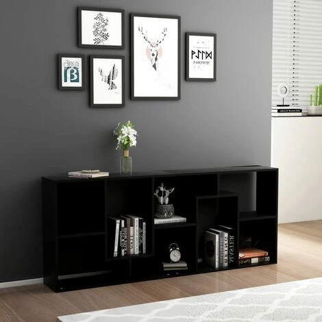 Libreria Nera 67x24x161 Cm In Truciolato VidaXL 4 Libreria Nera 67x24x161 Cm In Truciolato VidaXL - immagine 4