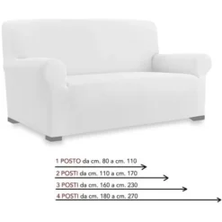 COPRIDIVANO Universale Elasticizzato ROMA Antimacchia BIANCO 1 POSTO Da Cm. 80 A 110 -Negozio al dettaglio VIDAXL || HOMCOM || Songmics 19829681 4