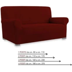 COPRIDIVANO Universale Elasticizzato ROMA Antimacchia BORDEAUX 1 POSTO Da Cm. 80 A 110 -Negozio al dettaglio VIDAXL || HOMCOM || Songmics 19829691 5