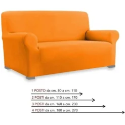 COPRIDIVANO Universale Elasticizzato ROMA Antimacchia ARANCIO 1 POSTO Da Cm. 80 A 110 -Negozio al dettaglio VIDAXL || HOMCOM || Songmics 19829706 4