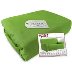 COPRIDIVANO Universale Elasticizzato ROMA Antimacchia VERDE 1 POSTO Da Cm. 80 A 110