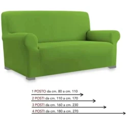 COPRIDIVANO Universale Elasticizzato ROMA Antimacchia VERDE 1 POSTO Da Cm. 80 A 110 -Negozio al dettaglio VIDAXL || HOMCOM || Songmics 19829713 4