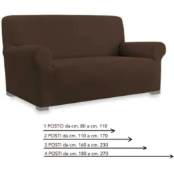 COPRIDIVANO Universale Elasticizzato ROMA Antimacchia MARRONE 1 POSTO Da Cm. 80 A 110 -Negozio al dettaglio VIDAXL || HOMCOM || Songmics 19829733 4