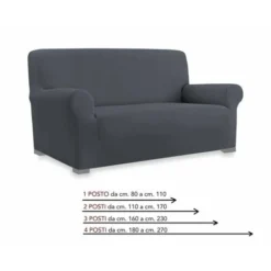 COPRIDIVANO Universale Elasticizzato ROMA Antimacchia GRIGIO SCURO 1 POSTO Da Cm. 80 A 110 -Negozio al dettaglio VIDAXL || HOMCOM || Songmics 19829742 4