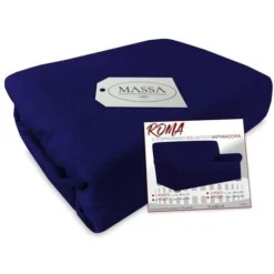 COPRIDIVANO Universale Elasticizzato ROMA Antimacchia BLU SCURO 1 POSTO Da Cm. 80 A 110