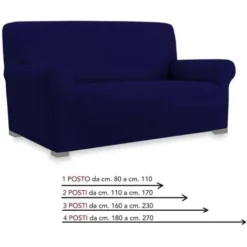 COPRIDIVANO Universale Elasticizzato ROMA Antimacchia BLU SCURO 1 POSTO Da Cm. 80 A 110 -Negozio al dettaglio VIDAXL || HOMCOM || Songmics 19829754 4