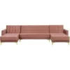 Divano Letto A Forma Di U In Velluto Rosa Aberdeen