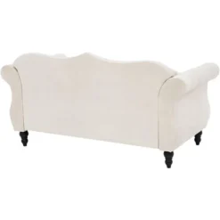 Divano In Velluto Beige 2 Posti Con Cuscini Stile Chesterfield Retrò Skien -Negozio al dettaglio VIDAXL || HOMCOM || Songmics 20045364 5