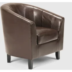 Poltrona Design Classico A Pozzetto In Similpelle Per Salotto Ufficio Sala Attesa Seashell Colore: Marrone -Negozio al dettaglio VIDAXL || HOMCOM || Songmics 20714837 5