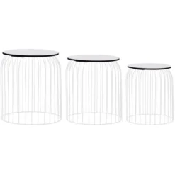 Tavolini Da Caffè 3 Pz Bianchi VidaXL