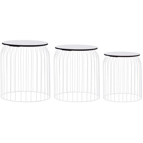 Tavolini Da Caffè 3 Pz Bianchi VidaXL 1 Tavolini Da Caffè 3 Pz Bianchi VidaXL