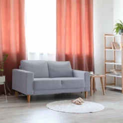 Divano In Tessuto 2 Posti Colorato Di Design Scandinavo Moderno Per Interno Casa Salotto Sala D'attesa Ufficio -Negozio al dettaglio VIDAXL || HOMCOM || Songmics 21551284 5