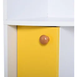 Homcom Scaffale Angolare In Legno Bianco Con 5 Ripiani E Armadietto Giallo 29.8x29.9x147cm -Negozio al dettaglio VIDAXL || HOMCOM || Songmics 22429371 4