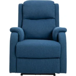 Homcom Poltrona Relax Elettrica Con Schienale Reclinabile Poggiapiedi E Porta USB Blu