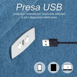 Homcom Poltrona Relax Elettrica Con Schienale Reclinabile Poggiapiedi E Porta USB Blu -Negozio al dettaglio VIDAXL || HOMCOM || Songmics 22808001 4