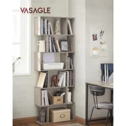 VASAGLE Libreria In Legno, Scaffale A Ripiani E Divisore D'Interni, Mobile Guardaroba Contemporaneo Decorativo Autoportante A 6 Livelli, Greige Da SONGMICS LBC061M01