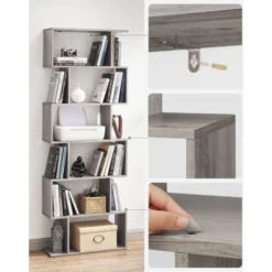 VASAGLE Libreria In Legno, Scaffale A Ripiani E Divisore D'Interni, Mobile Guardaroba Contemporaneo Decorativo Autoportante A 6 Livelli, Greige Da SONGMICS LBC061M01 -Negozio al dettaglio VIDAXL || HOMCOM || Songmics 22878998 3