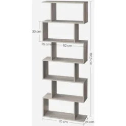 VASAGLE Libreria In Legno, Scaffale A Ripiani E Divisore D'Interni, Mobile Guardaroba Contemporaneo Decorativo Autoportante A 6 Livelli, Greige Da SONGMICS LBC061M01 -Negozio al dettaglio VIDAXL || HOMCOM || Songmics 22878998 5