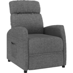 Poltrona Reclinabile In Tessuto Grigio Scuro VidaXL