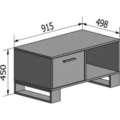 Skraut Home - Tavolino Con Porte, Soggiorno, Modello LOFT, Colore Struttura E Porte In Rovere Rustico, Misura 92x50x45cm Di Altezza. -Negozio al dettaglio VIDAXL || HOMCOM || Songmics 24110016 5