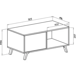 Skraut Home - Tavolino Con Porte, Soggiorno, Modello WIND, Struttura Colore CEMENTO, Colore Porte Bianco Matte, Misure 92x50x45cm Di Altezza. 9 Skraut Home - Tavolino Con Porte, Soggiorno, Modello WIND, Struttura Colore CEMENTO, Colore Porte Bianco Matte, Misure 92x50x45cm Di Altezza. -Negozio al dettaglio VIDAXL || HOMCOM || Songmics 24110025 5