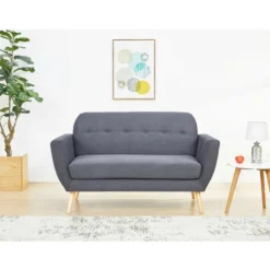 Divano 2 Posti Grigio Stile Moderno Di Design Contemporaneo Con Bottoni Per Salotto Casa Hotel, Stile Moderno, Cm 147x79x86 H -Negozio al dettaglio VIDAXL || HOMCOM || Songmics 24134067 4