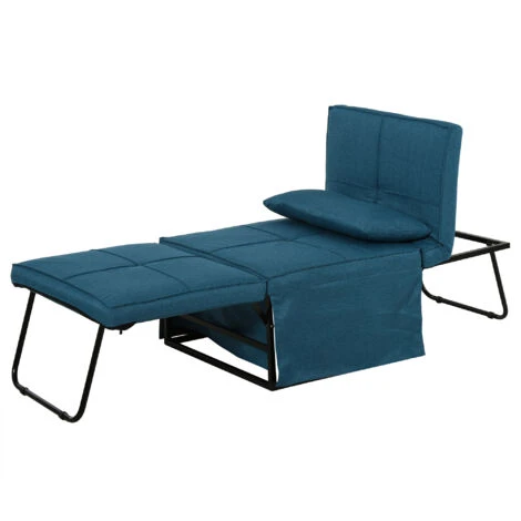 Homcom Brandina Pieghevole 2 In 1 Trasformabile In Pouf Con Schienale Regolabile Blu 1 Homcom Brandina Pieghevole 2 In 1 Trasformabile In Pouf Con Schienale Regolabile Blu