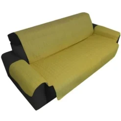 COPRIDIVANO OR SALVADIVANO ELEGANCE GIALLO ORO ANTIMACCHIA TRAPUNTATO PIANO LISCIO 1 POSTO Seduta Cm. 55