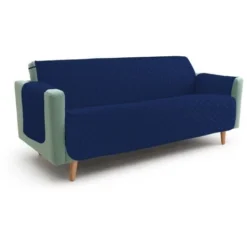 NUOVO COPRIDIVANO BL SALVADIVANO SYMPHONY TRAPUNTATO BLU 1 POSTO Seduta Cm. 60