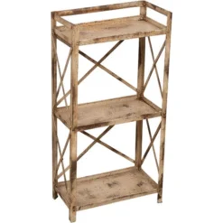 Etagere Shabby In Ferro Finitura Naturale Anticata L38XPR20XH76 CM -Negozio al dettaglio VIDAXL || HOMCOM || Songmics 24574363 3