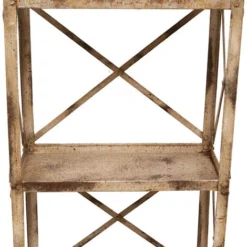 Etagere Shabby In Ferro Finitura Naturale Anticata L38XPR20XH76 CM -Negozio al dettaglio VIDAXL || HOMCOM || Songmics 24574363 5