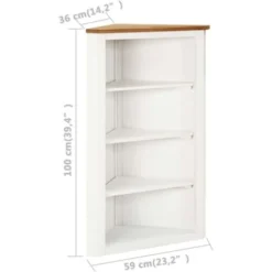 Armadietto Ad Angolo 59x36x100 Cm In Massello Di Rovere VidaXL -Negozio al dettaglio VIDAXL || HOMCOM || Songmics 24813584 3