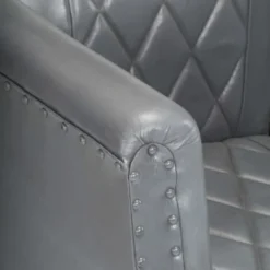 Poltrona A Pozzetto Grigia In Vera Pelle Di Capra VidaXL -Negozio al dettaglio VIDAXL || HOMCOM || Songmics 24967640 5