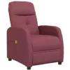 Poltrona Massaggiante Elettrica Rosso Vino In Tessuto VidaXL