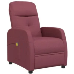 Poltrona Massaggiante Elettrica Rosso Vino In Tessuto VidaXL