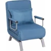 COSTWAY Poltrona Letto Singolo, Poltroncina Pieghevole, Schienale Regolabile Per Soggiorno, 83x59x78,5cm, Blu