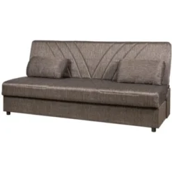 Divano Letto 3 Posti Fiji Marrone Con Cassettone Contenitore, 184x80x86 Cm