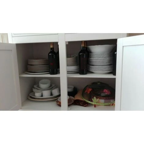 MOBILI 2G - CRISTALLIERA 2 PORTE ARTE POVERA LEGNO SHABBY BIANCO 105X42X206 3 MOBILI 2G - CRISTALLIERA 2 PORTE ARTE POVERA LEGNO SHABBY BIANCO 105X42X206 - immagine 3