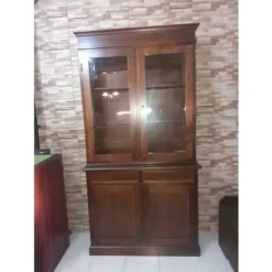 MOBILI 2G - CRISTALLIERA IN LEGNO NOCE ARTE POVERA TINTA NOCE 103X42X210 -Negozio al dettaglio VIDAXL || HOMCOM || Songmics 26312177 4