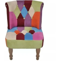 Hommoo Poltrona Francese Design Patchwork In Tessuto VD07992 -Negozio al dettaglio VIDAXL || HOMCOM || Songmics 26485722 3