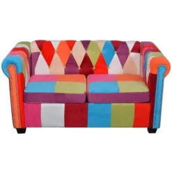 Hommoo Chesterfield Divano A 2 Posti In Tessuto VD09244 -Negozio al dettaglio VIDAXL || HOMCOM || Songmics 26497880 3